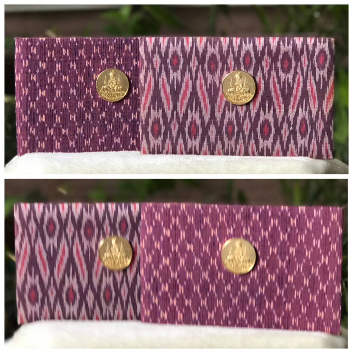 ราคาต่อชิ้น เก็บเก่า Silk Folder ปกผ้าไหมทอลายใส่ธนบัตร ปีกาญจนาภิเษกในหลวง รัชกาลที 9