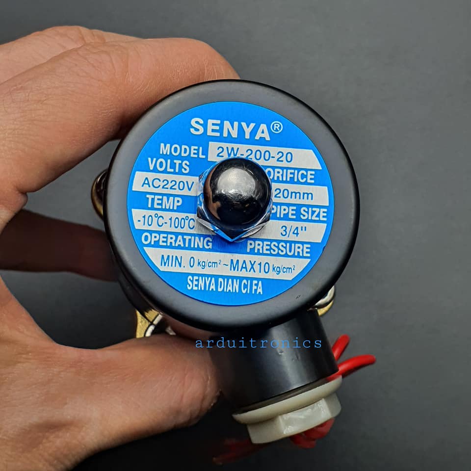 โซลินอยวาล์ว ทองเหลือง (Solenoid Valve Normally Closed) 6 หุน (3/4") 220VAC - ยี่ห้อ Senya 2W-200-20