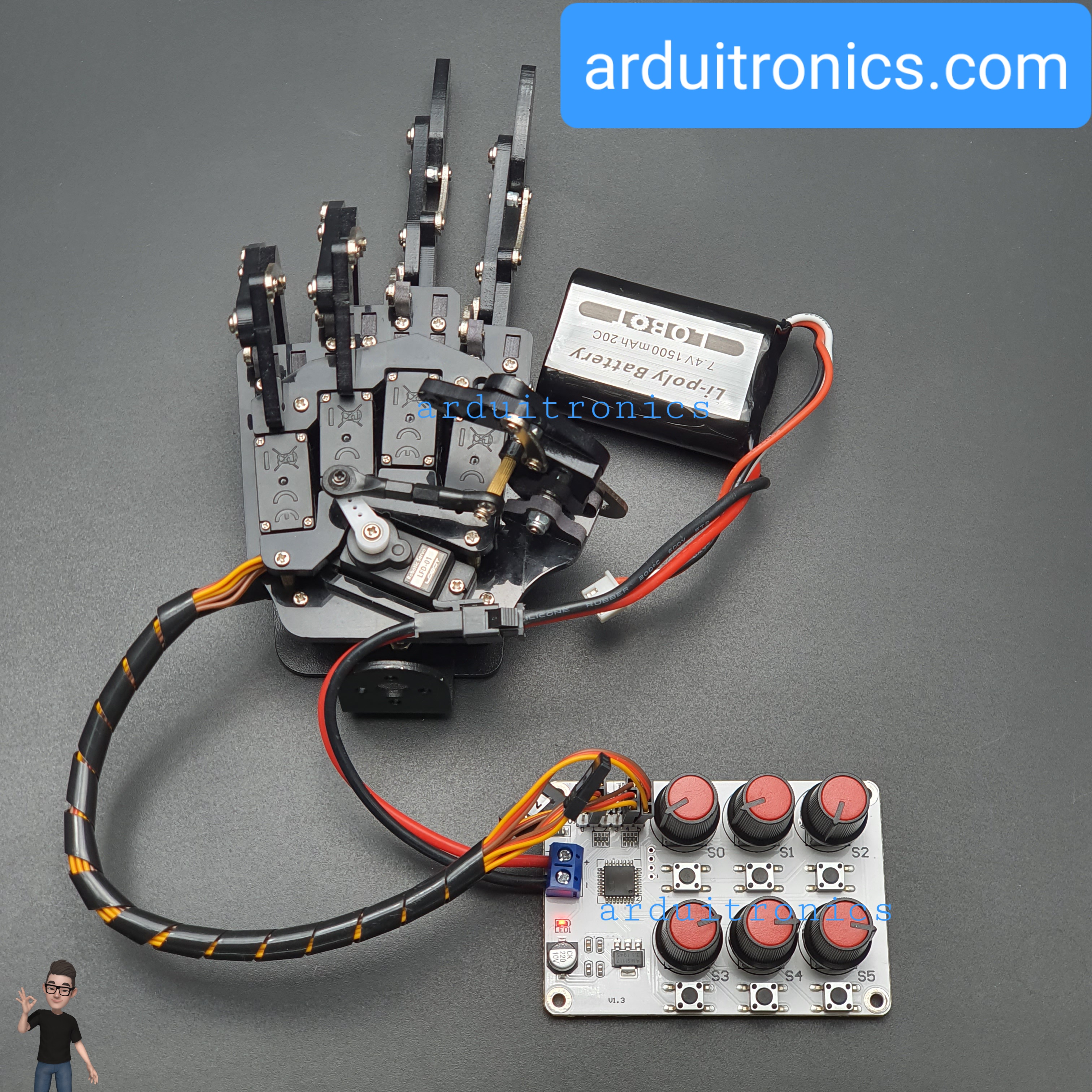Robot Hand (Right) Kit ประกอบให้แล้วพร้อมใช้