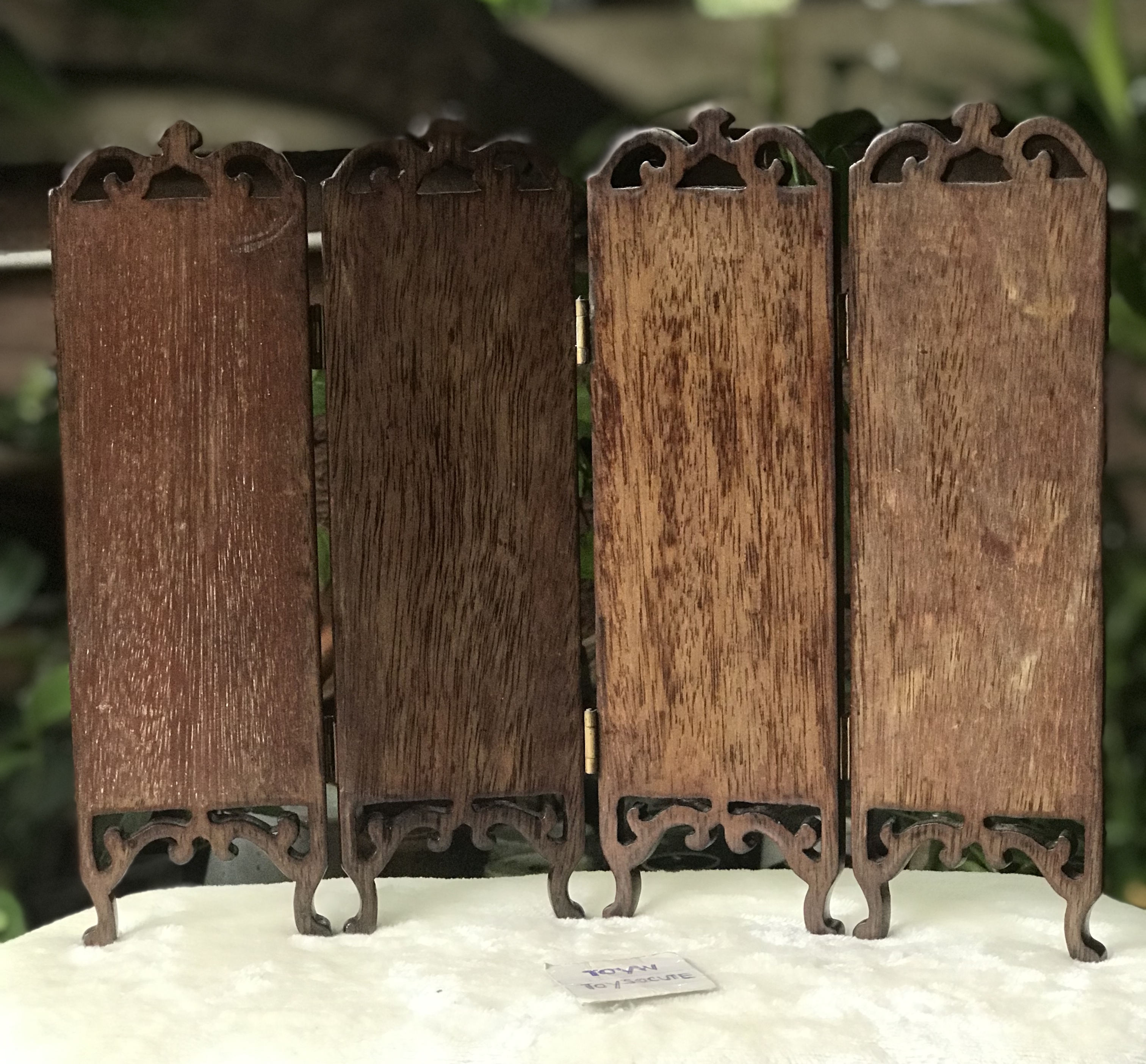 ฉากไม้บานพับ ไม้โรสวู๊ดฝังมุก ฉลุลวดลาย 4 panels Chinese vintage handmade rosewood folding table screen