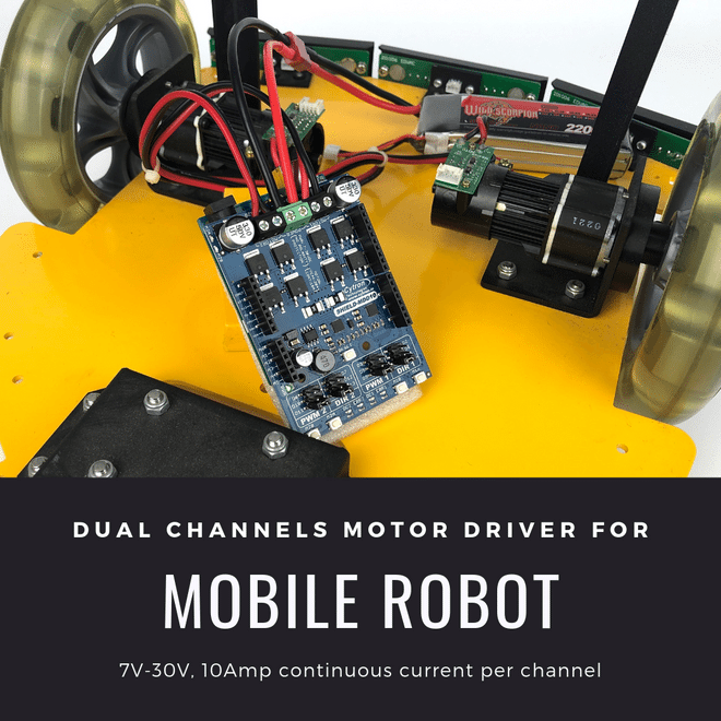 10Amp 7V-30V DC Motor Driver Shield for Arduino (2 Channels)