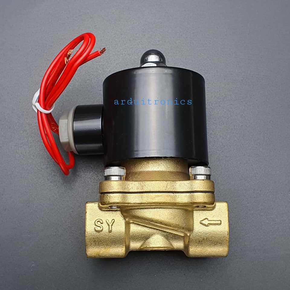 โซลินอยวาล์ว ทองเหลือง (Solenoid Valve Normally Closed) 4 หุน (1/2") 220VAC - ยี่ห้อ Senya 2W-160-15
