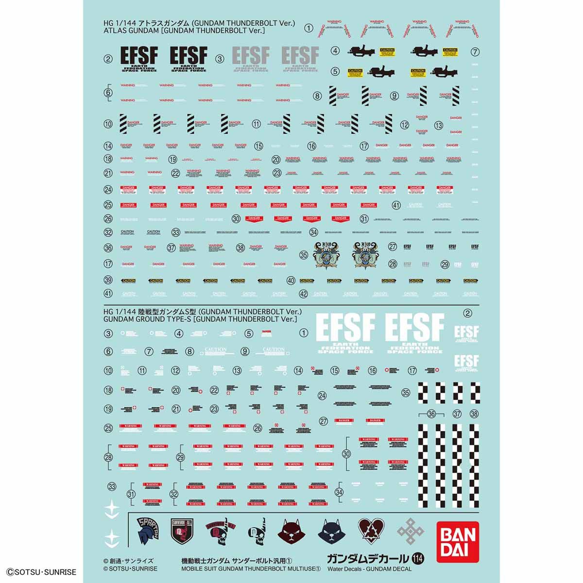 Gundam Decal No.114 Mobile Suit Gundam Thunderbolt Multi Use (1)