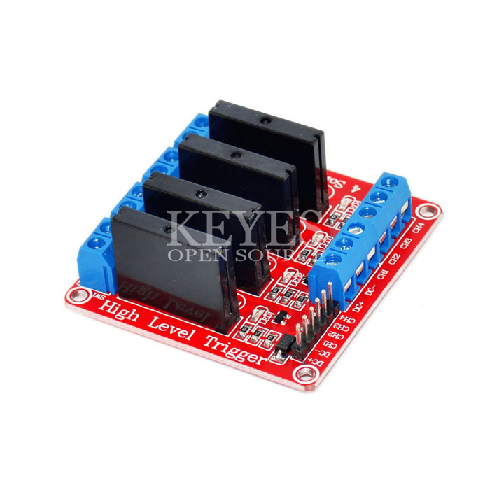 Keyes 4 Channel Solid State Relay Module (SSR) Red PCB