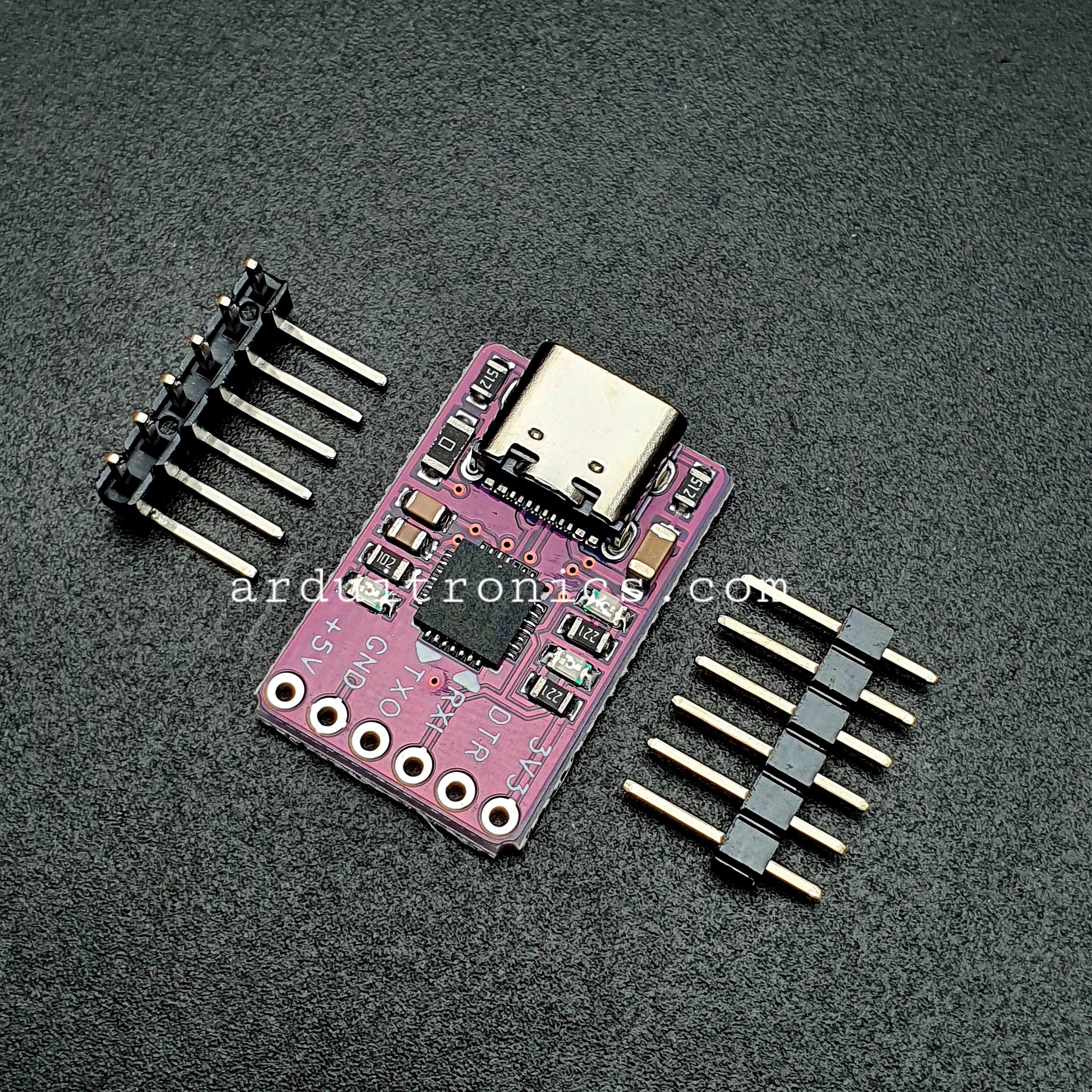 USB 2.0 to TTL (CP2102) UART 6-Pin Module Serial Converter - Black PCB สำเนา