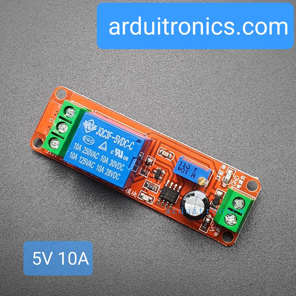 รีเลย์ หน่วงเวลา เปิด 5V Time Delay Relay Module 1-10s Fixed DC 5V