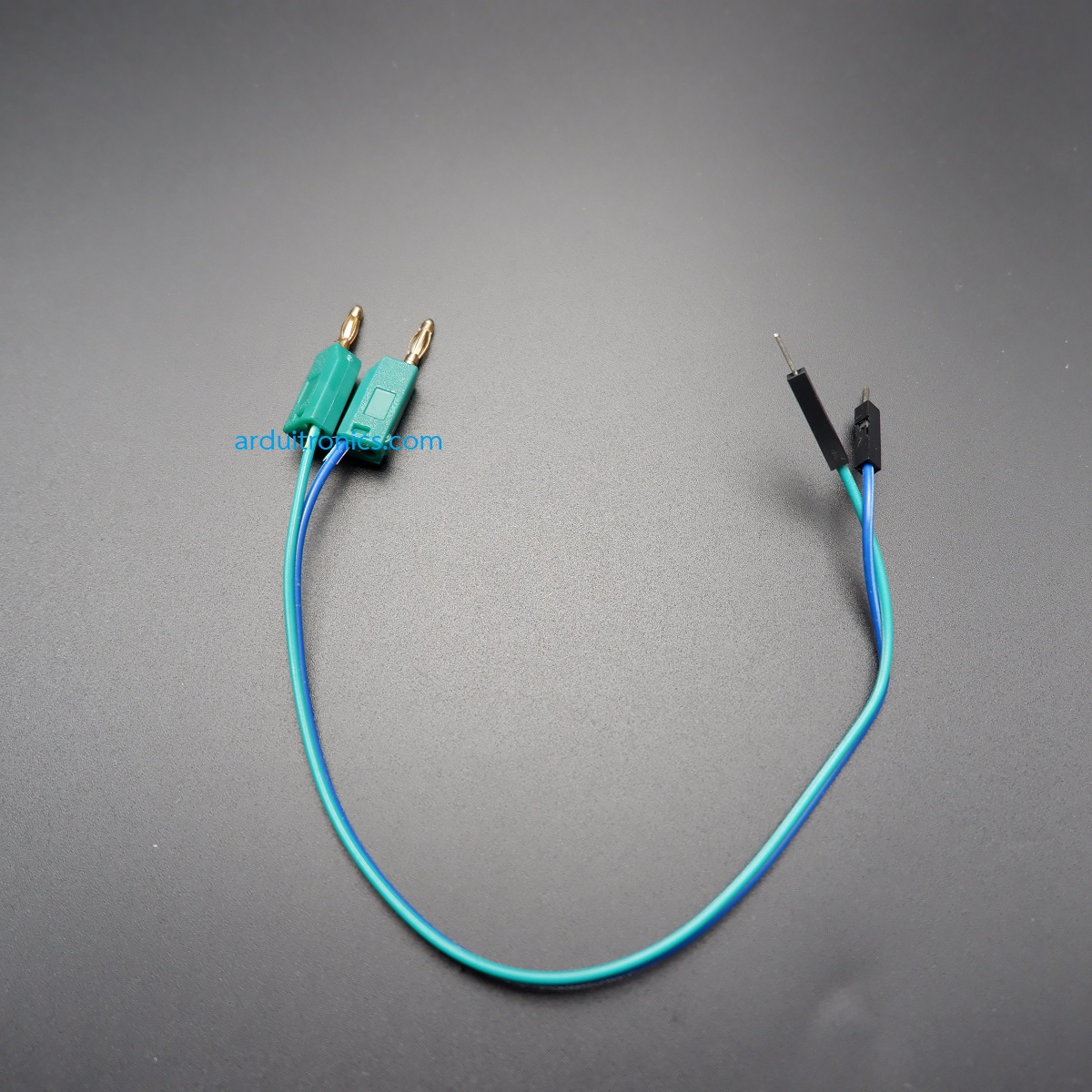 สายไฟ Banana to Male Pin ขนาด 2mm ยาว 20cm หัวสีเขียว (2 เส้นคู่)
