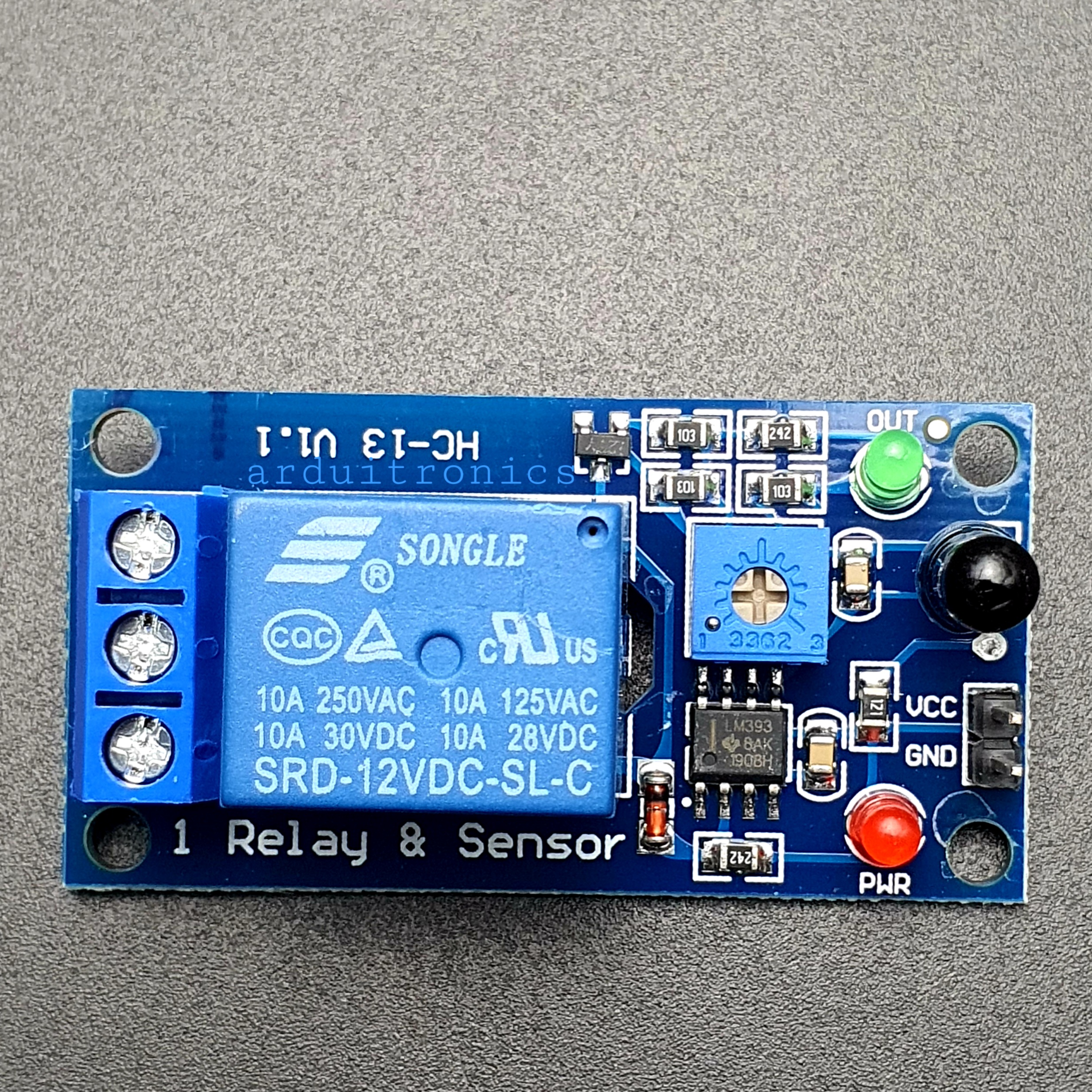 โมดูลตรวจจับเปลวไฟและสวิตช์รีเลย์ (12V) Flame Sensor with Relay Module