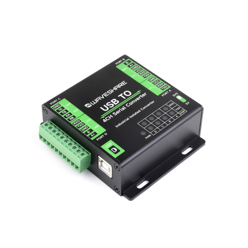 Industrial USB To 4-Ch Serial Converter, Original FT4232HL Chip, Supports USB To RS232/485/422/TTL (แท้จาก waveshare)