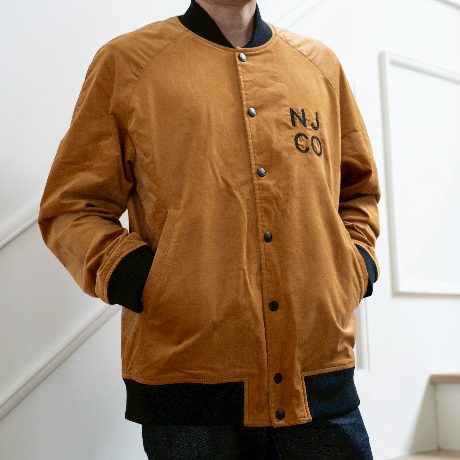 Mark Velvet Baseball Jacket - Dandelion