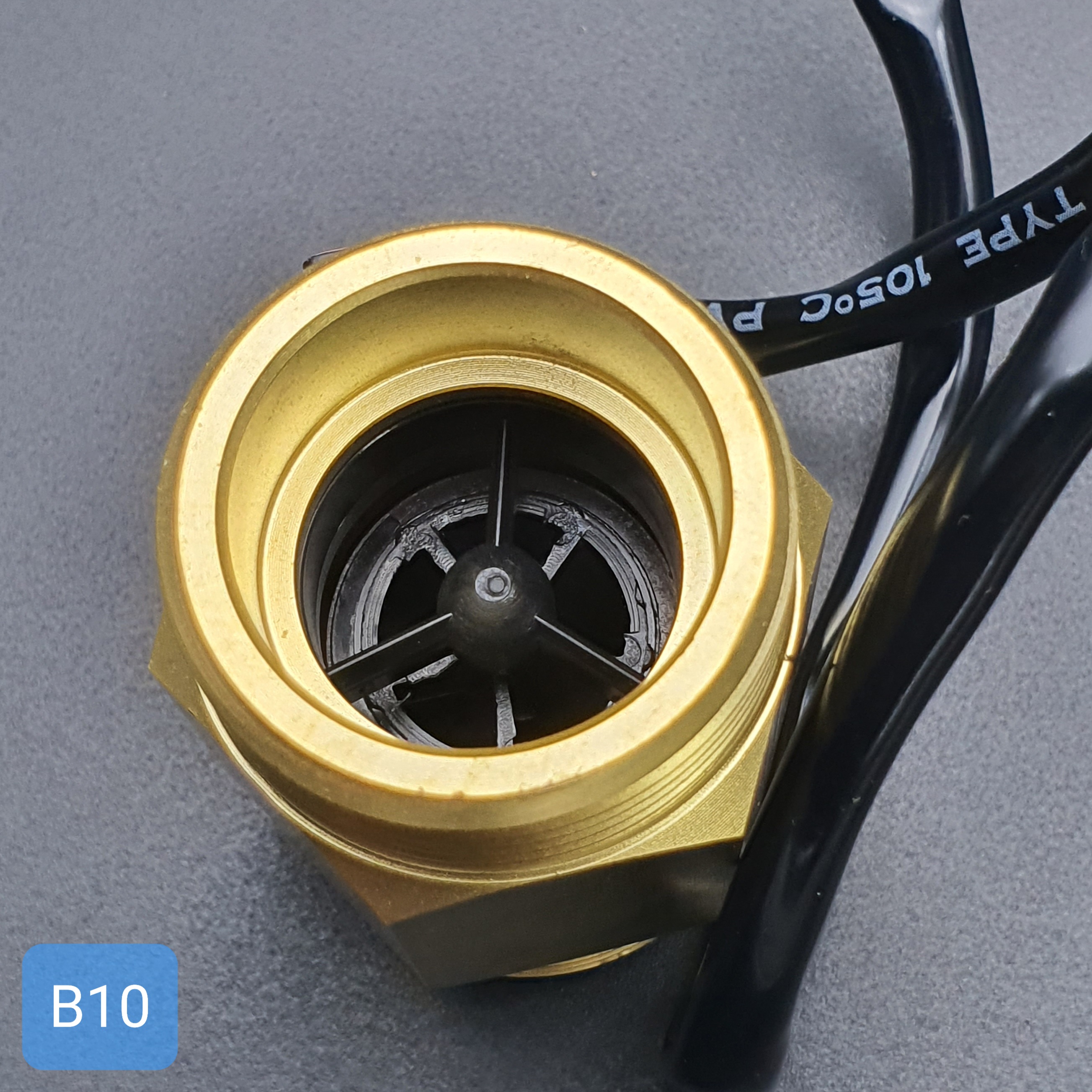 B10 เซ็นเซอร์วัดอัตราการไหลของน้ำ ทองแหลือง 1 นิ้ว 8หุน Water Flow sensor 2-50L/min Size 58 mm