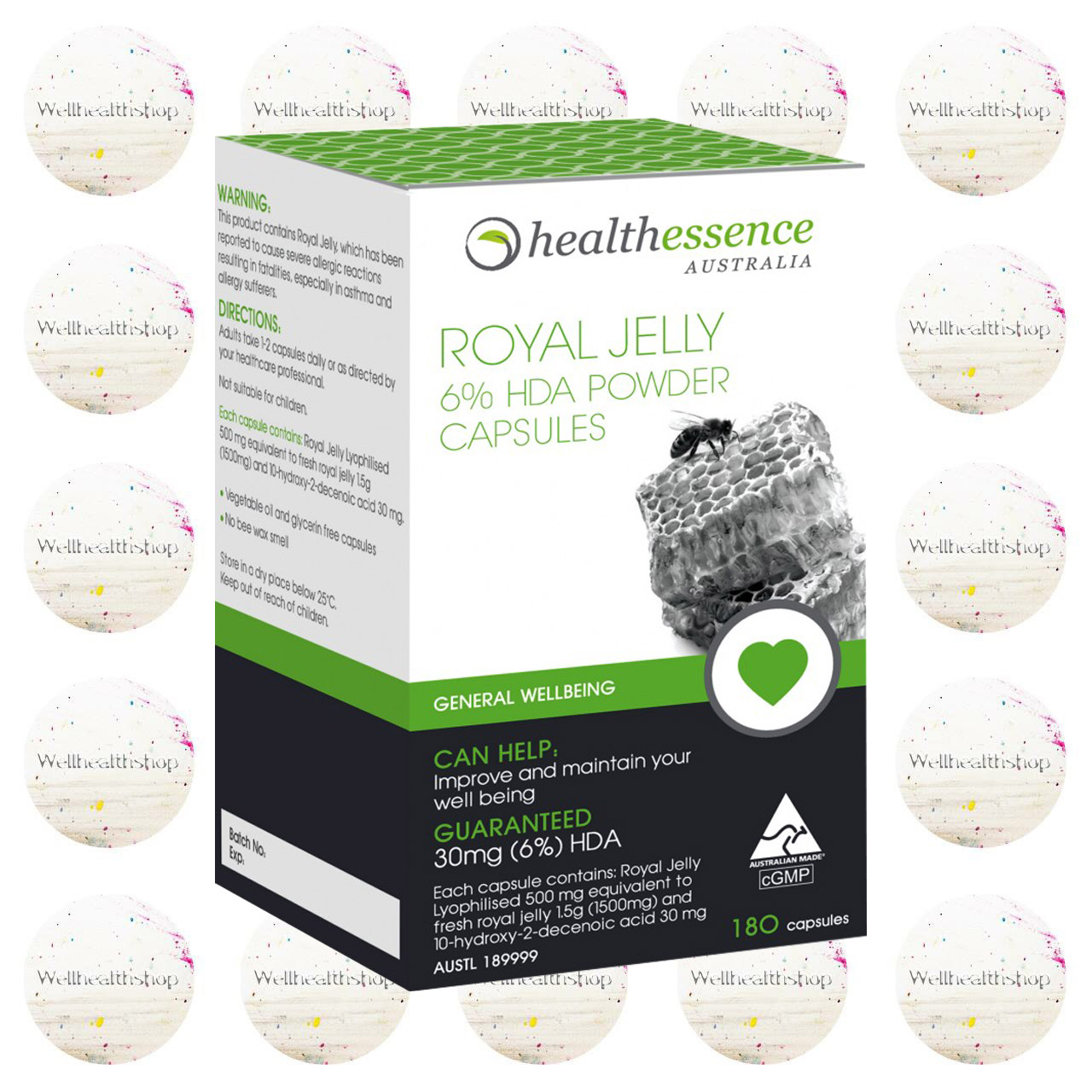 Health Essence Royal Jelly 6% เฮลท์ เอสเซนส์ โรยัล เจลลี่ นมผึ้ง คุณภาพสูงจากออสเตเลีย ส่งฟรีEMS