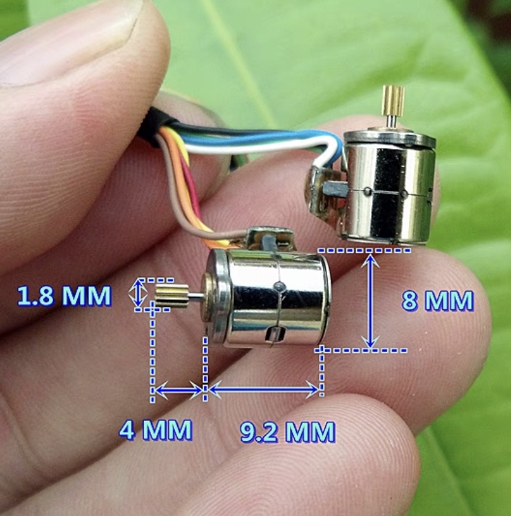 Micro Stepping Motor - 8mm ( Two Phase Four Wire Two Motors Gear Size 1.8mm )