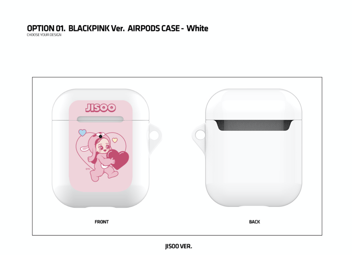 BLACKPINK -CHARACTER AIRPODS CASE สีขาว แบบ Jisoo