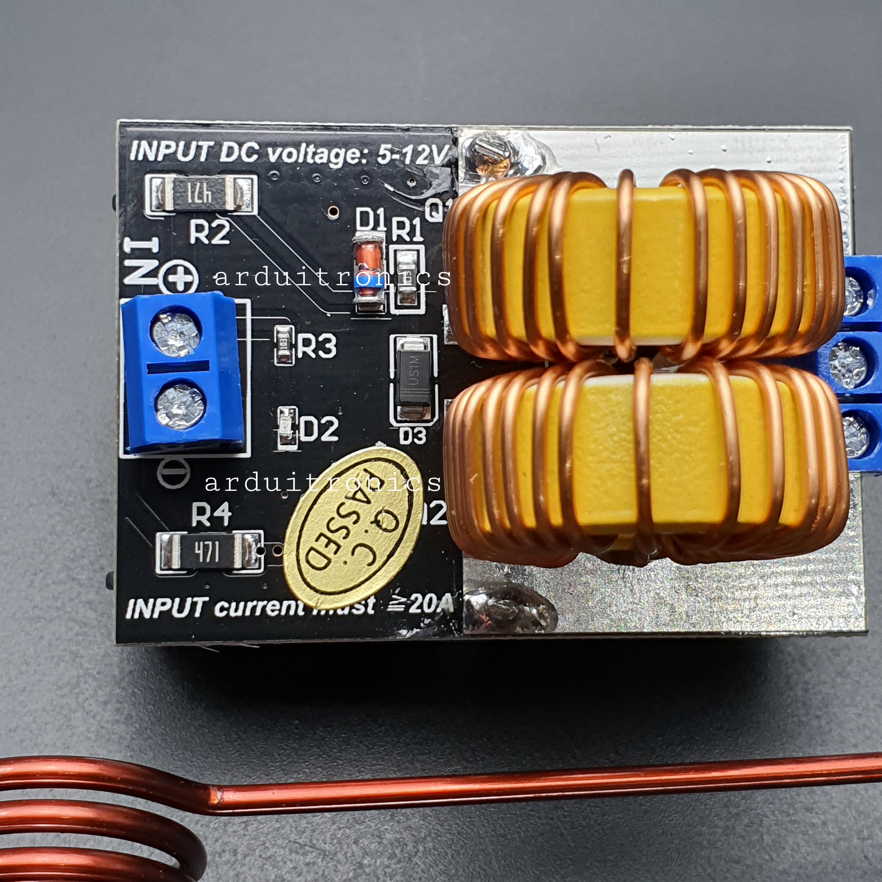 เครื่องเหนี่ยวนำความร้อนโลหะแบบไร้สัมผัส Induction Heater Mini ZVS no-tap Finished Product