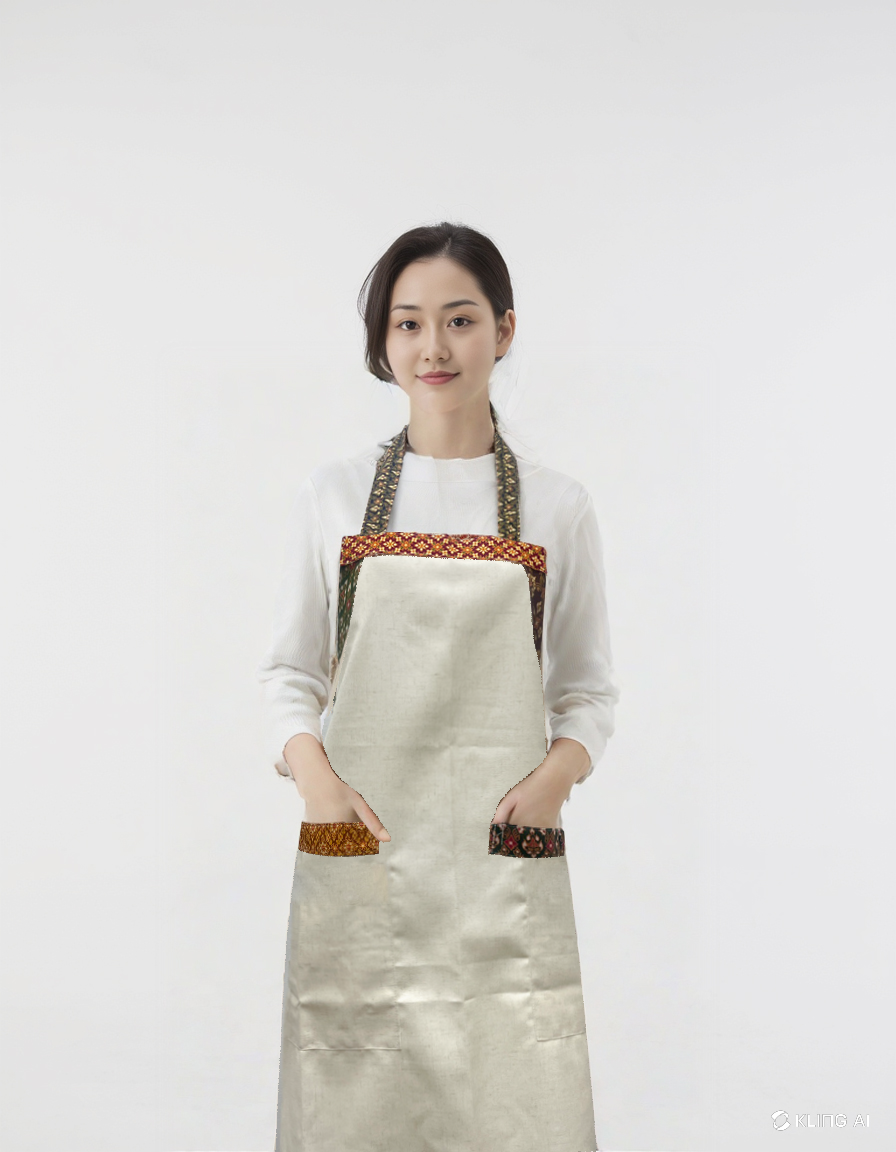 [RTW04] ผ้ากันเปื้อนขอบลายไทย สวย สุภาพ ใช้ได้ทุกงาน