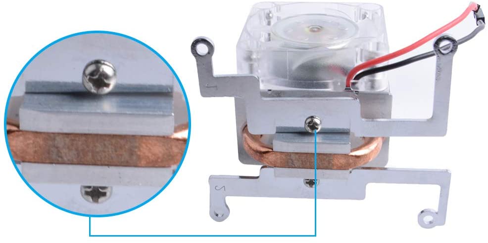 Silver - ICE Tower CPU Cooling Fan for RPi 4B / 3B+/ 3B (สีเงิน) with RGB LED