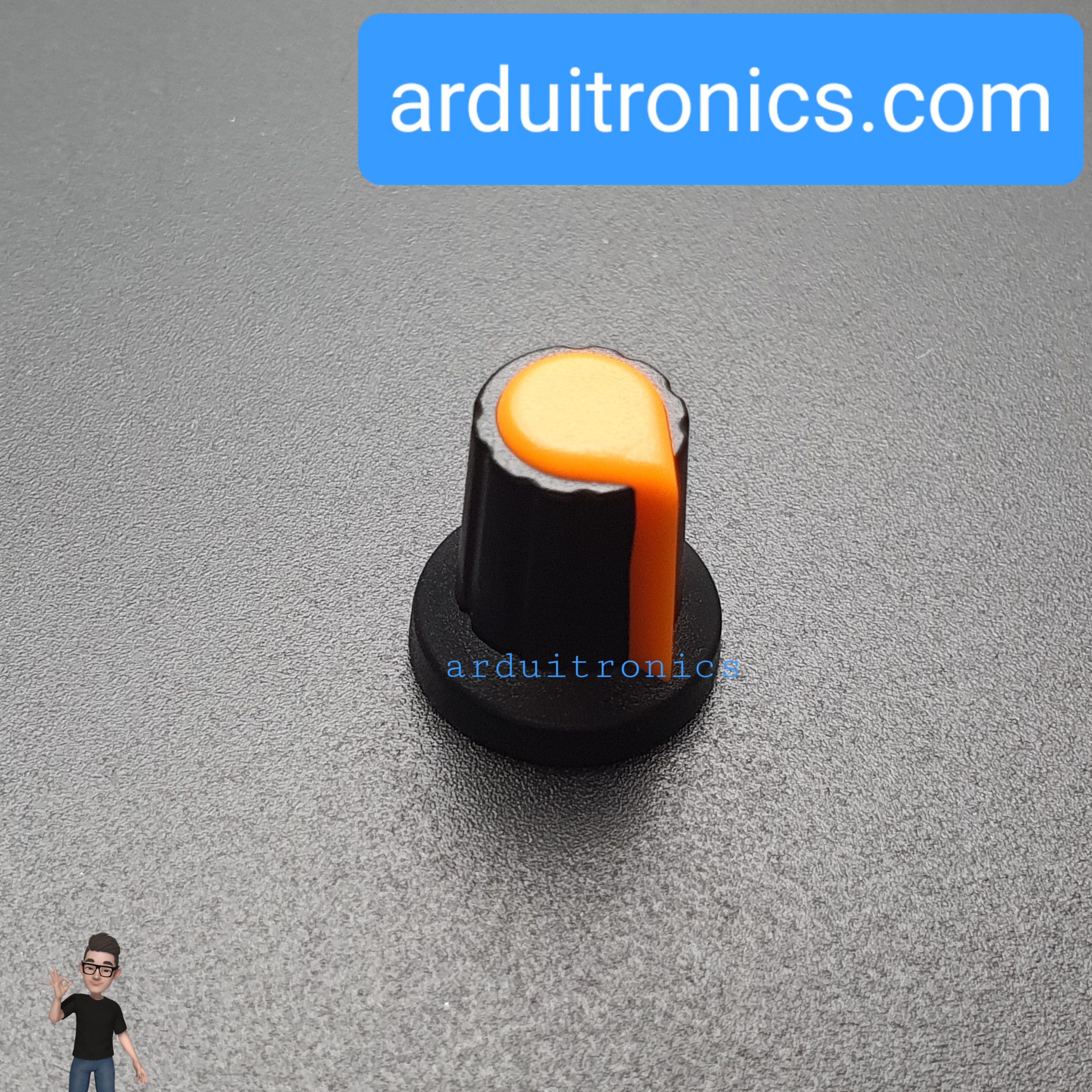 Orange สีส้ม หัวจุกหมุนสำหรับตัวต้านทานปรับค่าได้ WH148 Plastic Knob Potentiometer Size 15X17mm