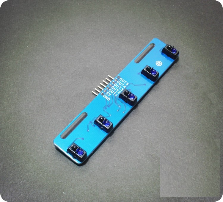 5-Way Infrared Line Tracking (โมดูลตรวจจับเส้นสำหรับ Smart Car) - TCRT5000L แถมสายไฟ