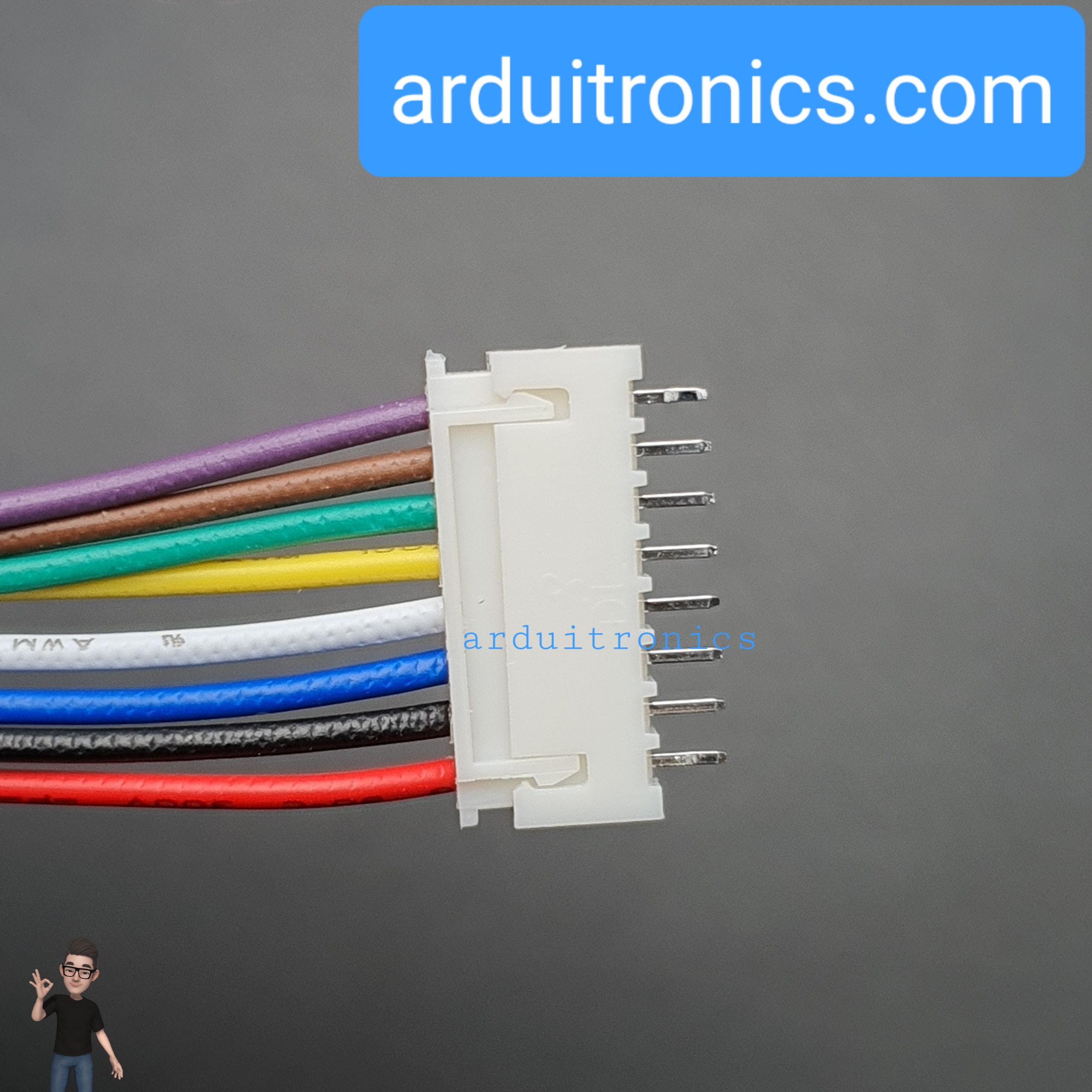 สาย XH2.54 Male Head 8P with Wire + Straight Pin Terminal