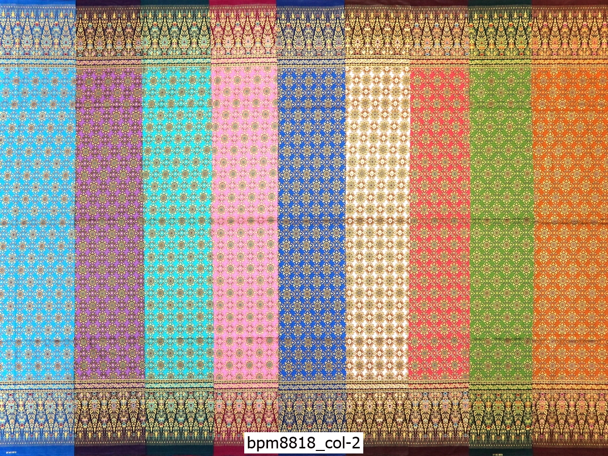 [S-bpm8818] ผ้าปูเตียงสปา พิมพ์ทอง 2เมตร พรีเมี่ยม! ผ้าคอตต้อน 100% เย็บขอบพร้อมใช้