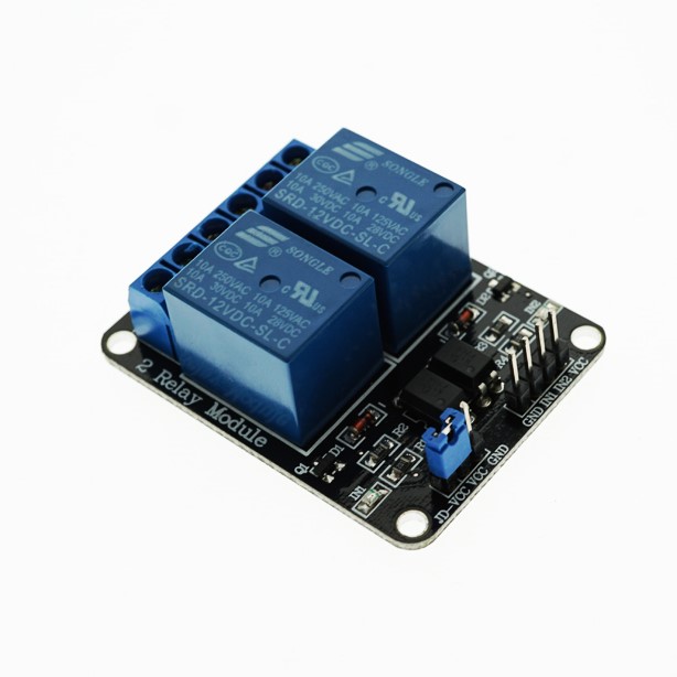 2 Channel Relay (Opto-Isolated) - Active Low 12V 10A (หัวรีเลย์ ยี่ห้อ Songle รุ่น SRD-12VDC-SL-C)