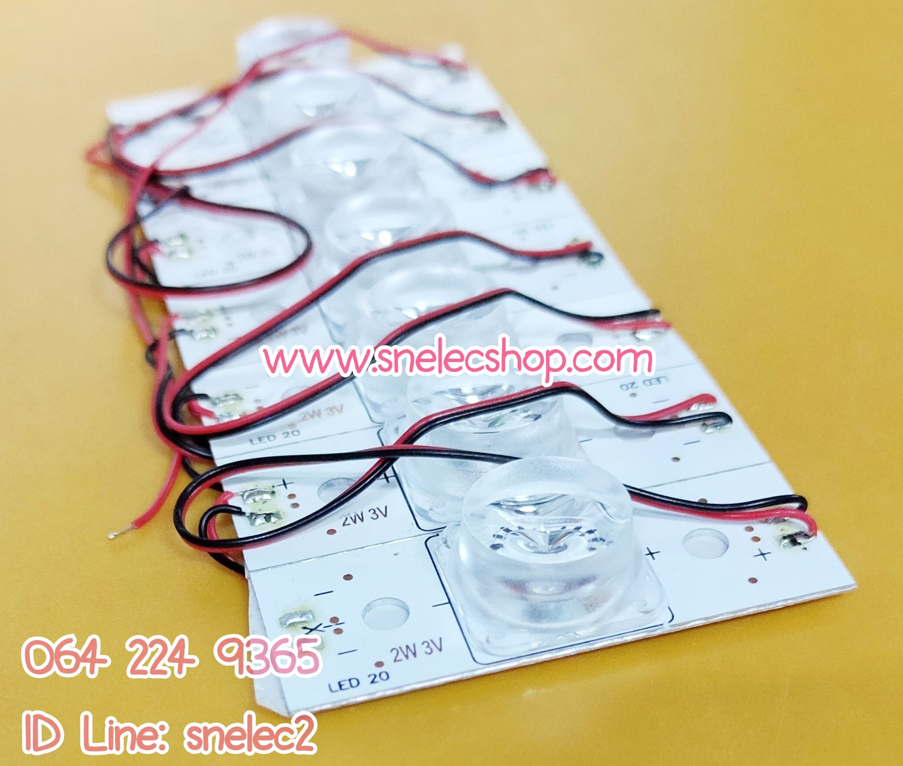 LED DIY เลนส์เว้า 3V. 2W แพ็ค 7 ดวง แพ็ค 25ชุด