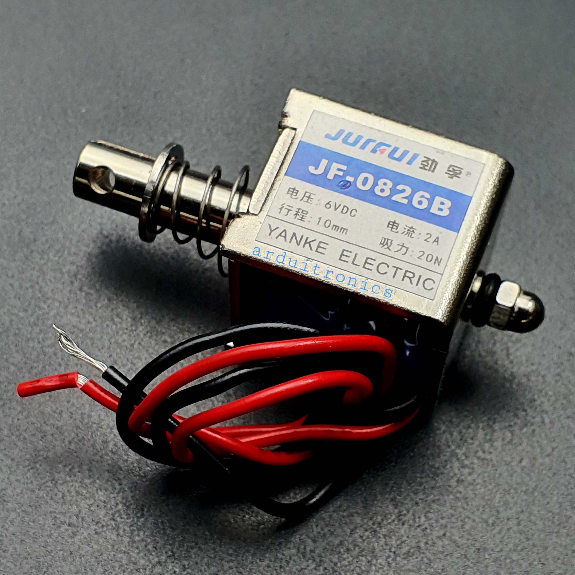 กลอนไฟฟ้า กลอนประตูไฟฟ้า JF-0826B 6V / 2A รีเซ็ต 10mm Push Pull Type Open Frame Solenoid แม่เหล็กไฟฟ้าโซลินอยด์แม่เหล็กไฟฟ้า