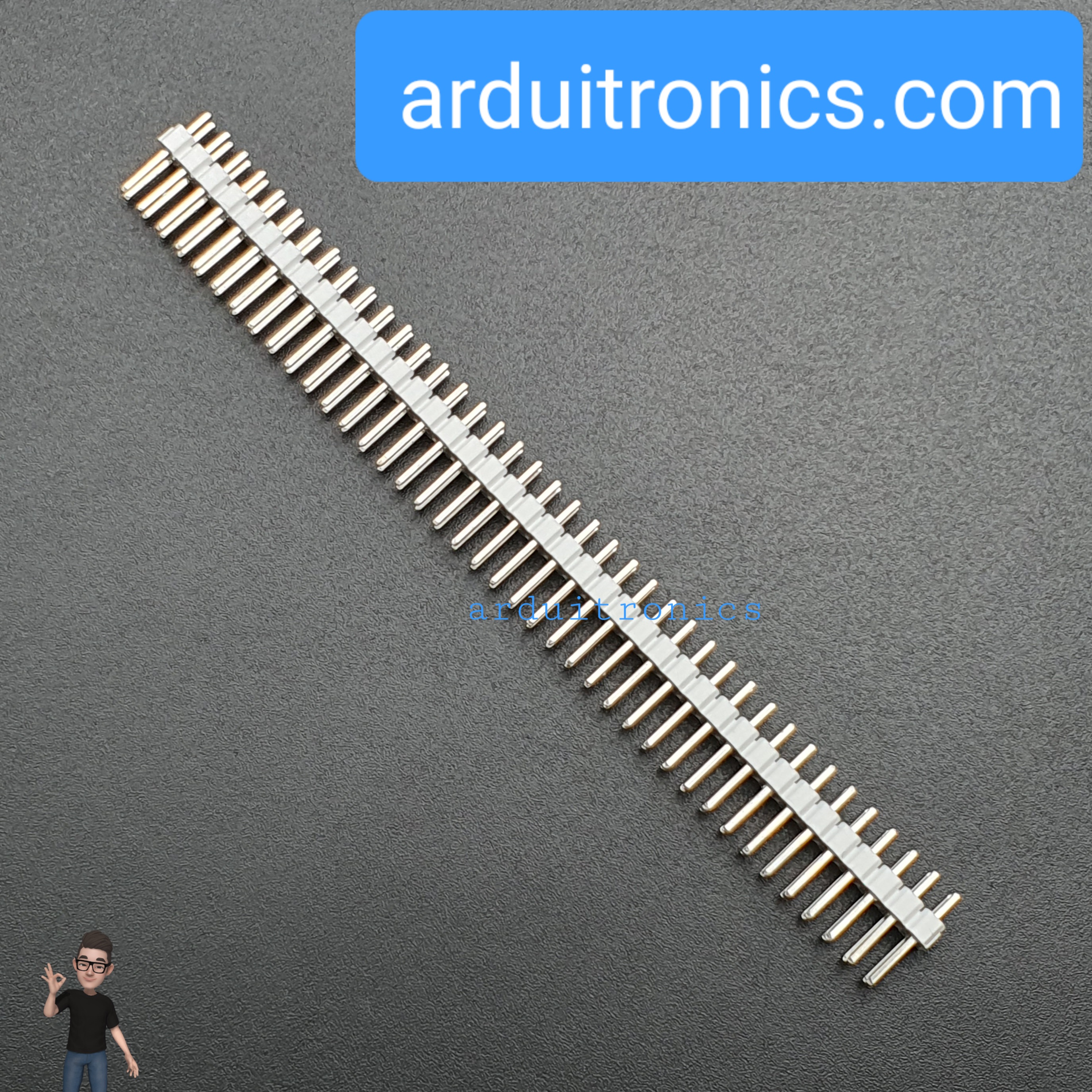 ก้างปลา 2x40P 2.54mm Pin Header Dip Straight Double Row 2X40 Pin สีขาว