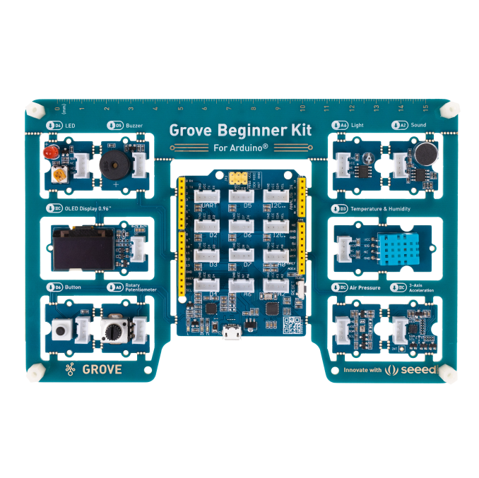 Grove Beginner Kit for Arduino - All-in-one Arduino Compatible Board with 10 Sensors and 12 Projects
