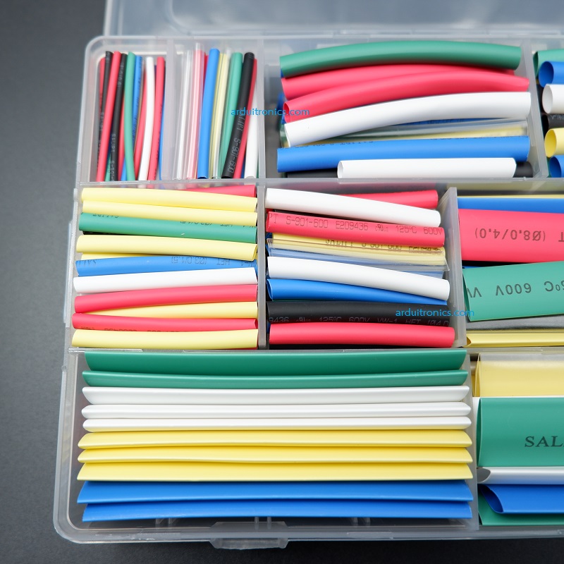 ชุดเซต ท่อหด หลากสี สำหรับหุ้มสายไฟพร้อมกล่องใส่ (Set 385 ชิ้น)