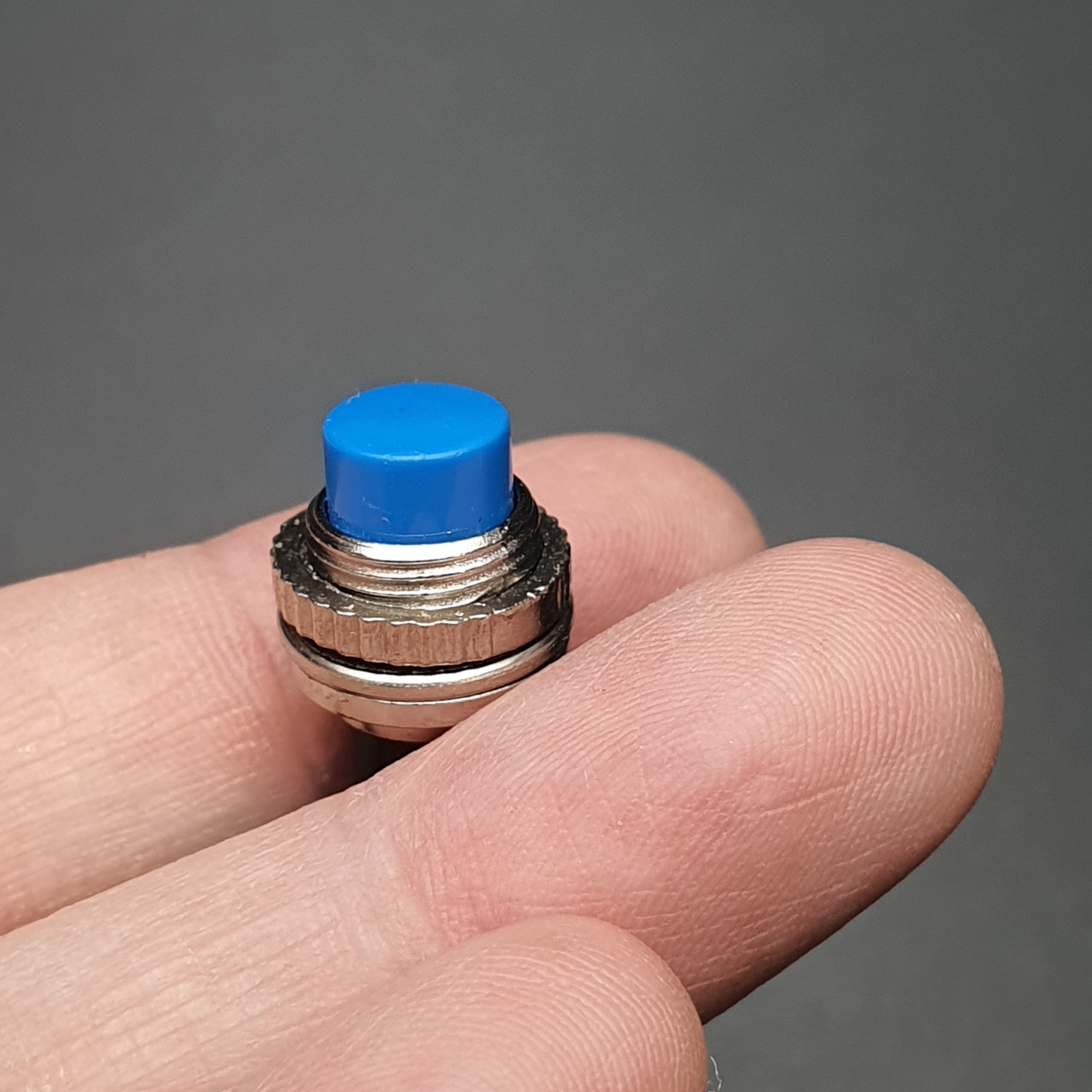 สวิตช์ กดติด/ปล่อยดับ DS-314 10mm (สีฟ้า) 1 ชิ้น