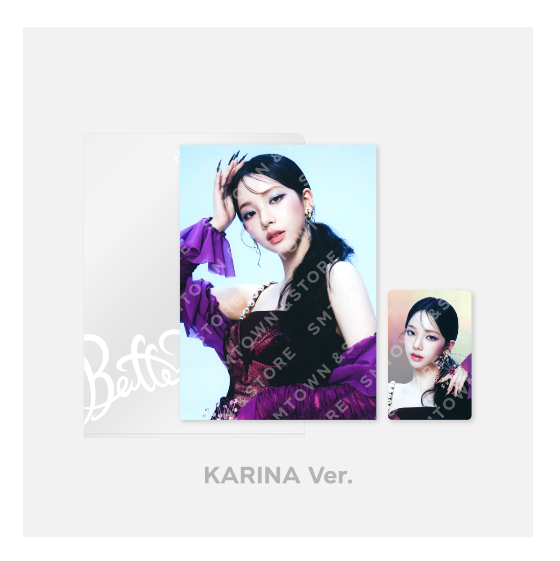 aespa -aespa Digital Single - 'Better Things' MD Collection] - ของสะสม POSTCARD + HOLOGRAM PHOTO CARD SET แบบ Karina - ส่งเครืองบิน