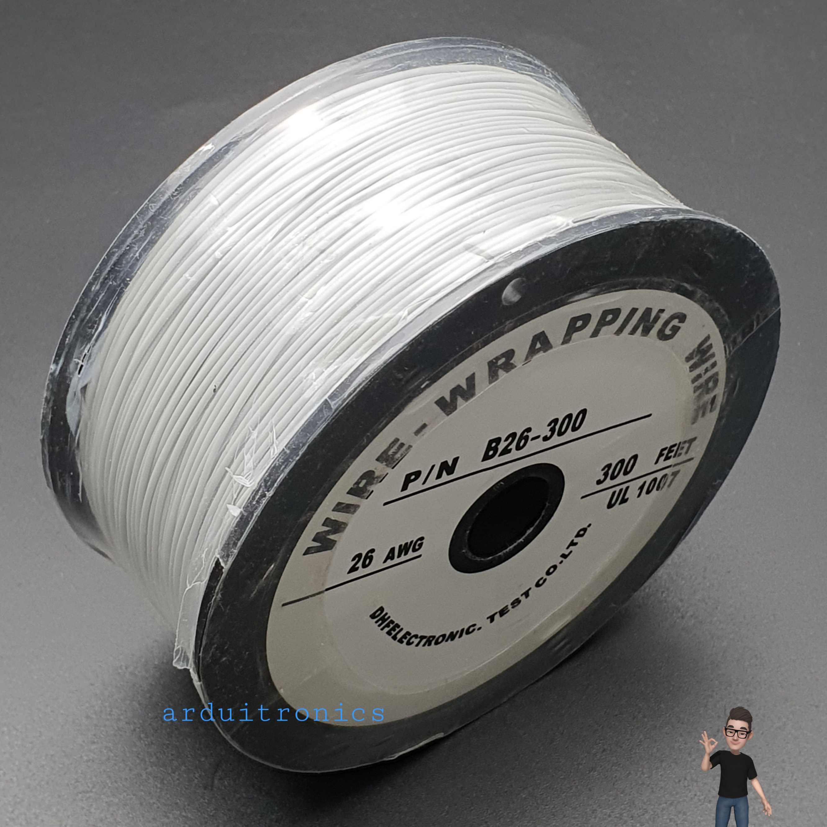สายไฟอ่อนเส้นเดี่ยว 26AWG B26-300 สีขาว (ยาว 300 ฟุต)