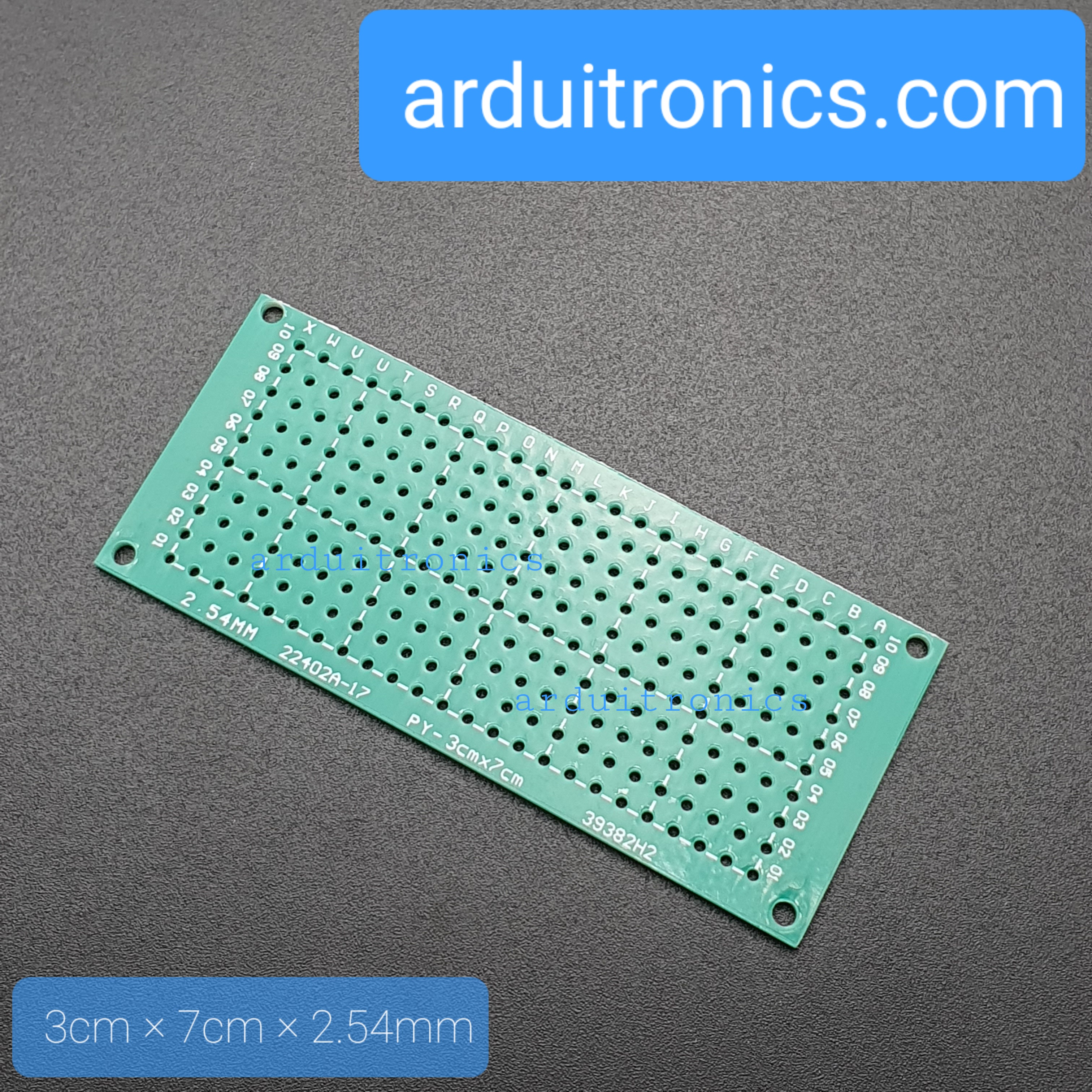 แผ่น PCB ไข่ปลา 1 หน้า ขนาด 3x7cm แผ่นปริ๊นอเนกประสงค์ Prototype PCB Through Hole Universal PCB จำนวน 1 แผ่น