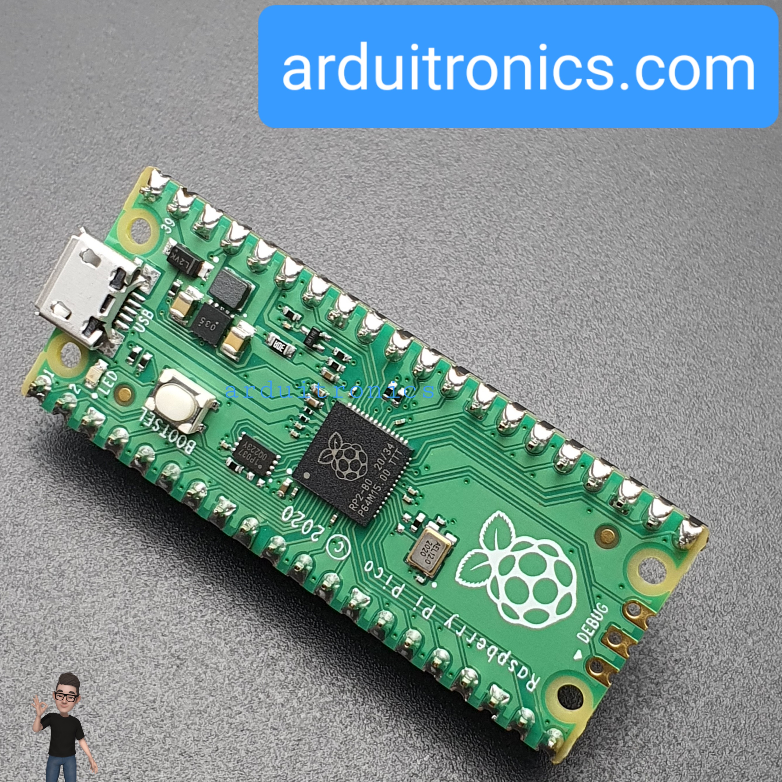 Raspberry Pi Pico (pre-soldered) + หนังสือสอนเขียนโปรแกรมบน Pico