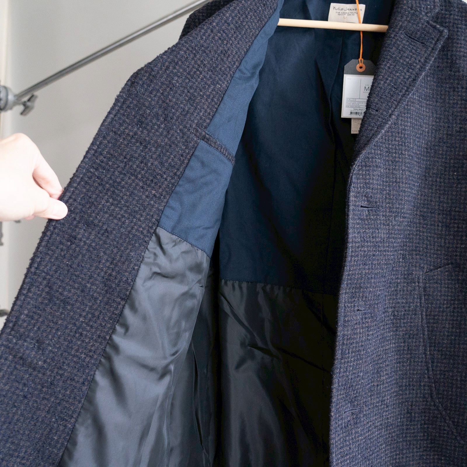 Waldo Recycled Check Coat – Dark Brown