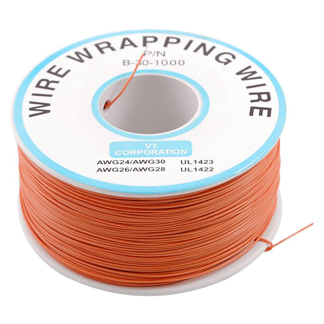 สายไฟอ่อนขนาด 30AWG 1 ม้วน ยาว 250 เมตร สีส้ม