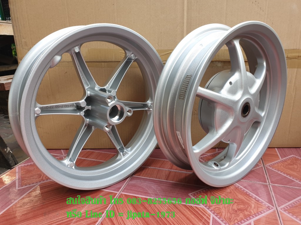 (Grand Filano) ชุดวงล้อแม็ก Yamaha Grand Filano แท้ (สีเงิน) (ขายเป็นคู่)