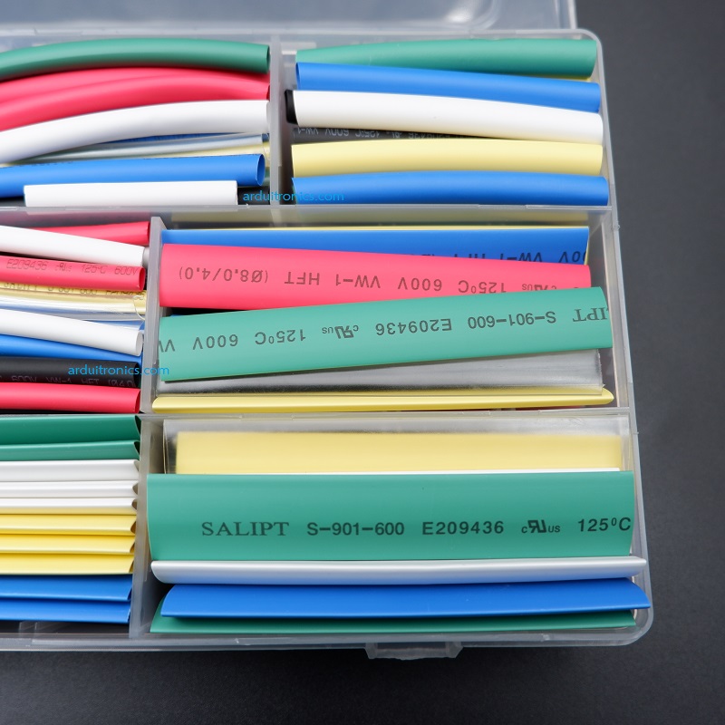 ชุดเซต ท่อหด หลากสี สำหรับหุ้มสายไฟพร้อมกล่องใส่ (Set 385 ชิ้น)