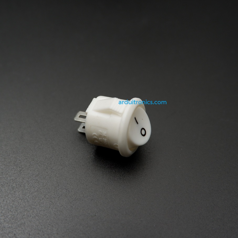 สวิตช์ไฟเปิด/ปิด Round Diameter 15mm/Outside diameter 16.5mm 3A 250V 2 ขา KCD1 - สีขาว