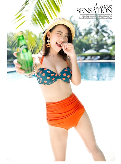 ***พร้อมส่ง***บิกินี่ชุดว่ายน้ำทูพีซ two-piece สวยเหมือนแบบค่ะ