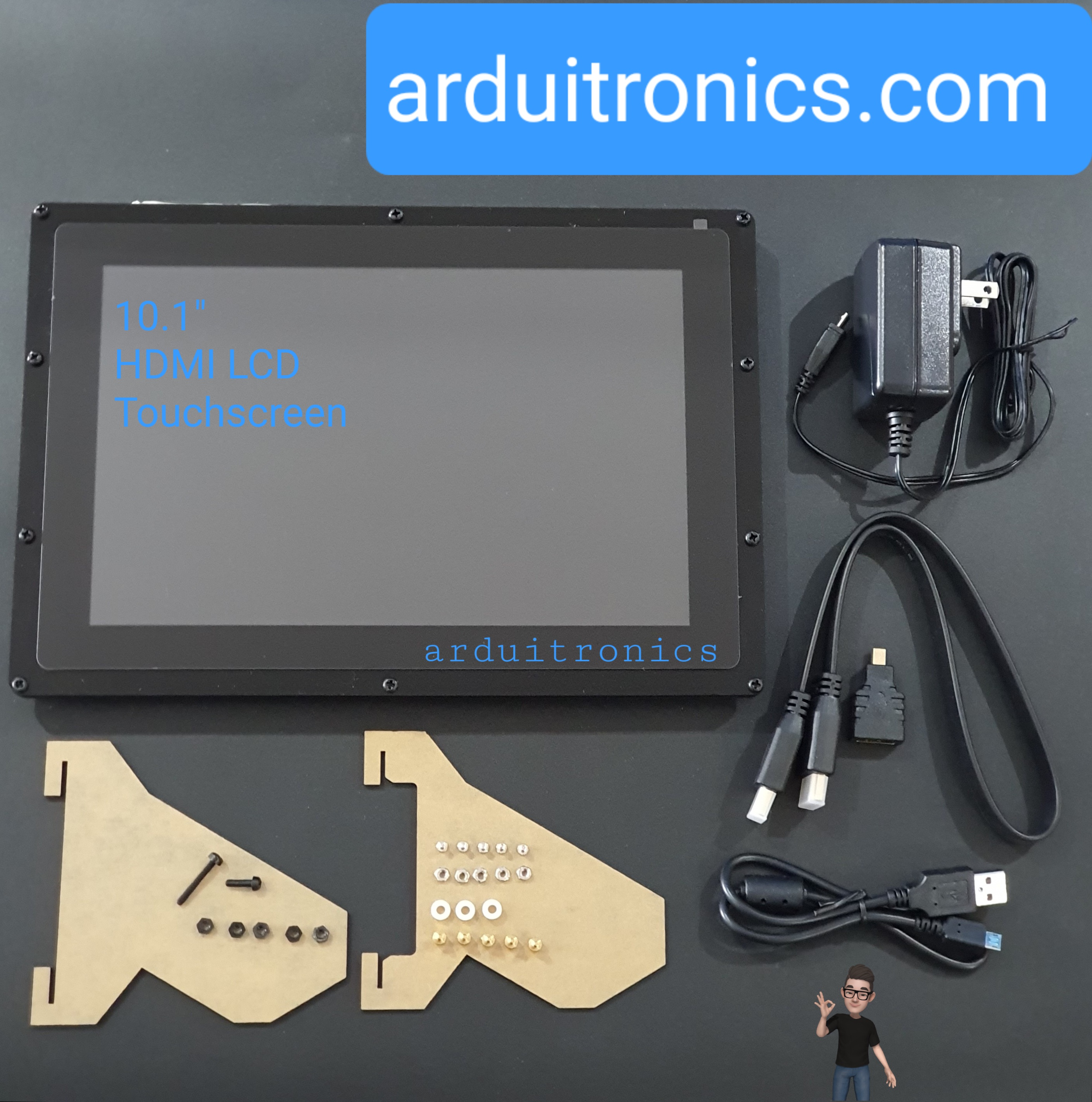 [ยี่ห้อ Waveshare] จอ 10.1inch Capacitive Touch Screen LCD (B) with Case, 1280×800, HDMI, IPS Screen, Low Power for Raspberry Pi and Nvidia