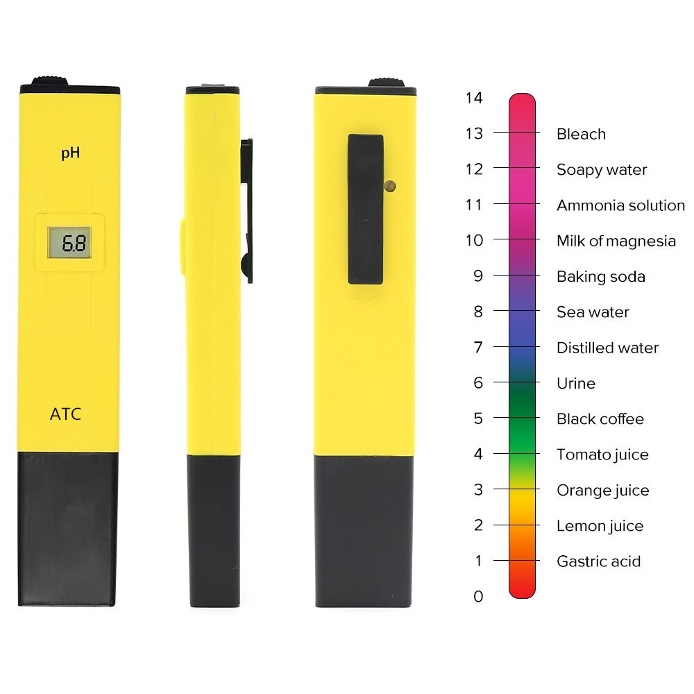 ปากกาวัดค่ากรดด่าง PH Test Pen สีเหลือง ( pH-2011 ) + Free PH Buffer Powder