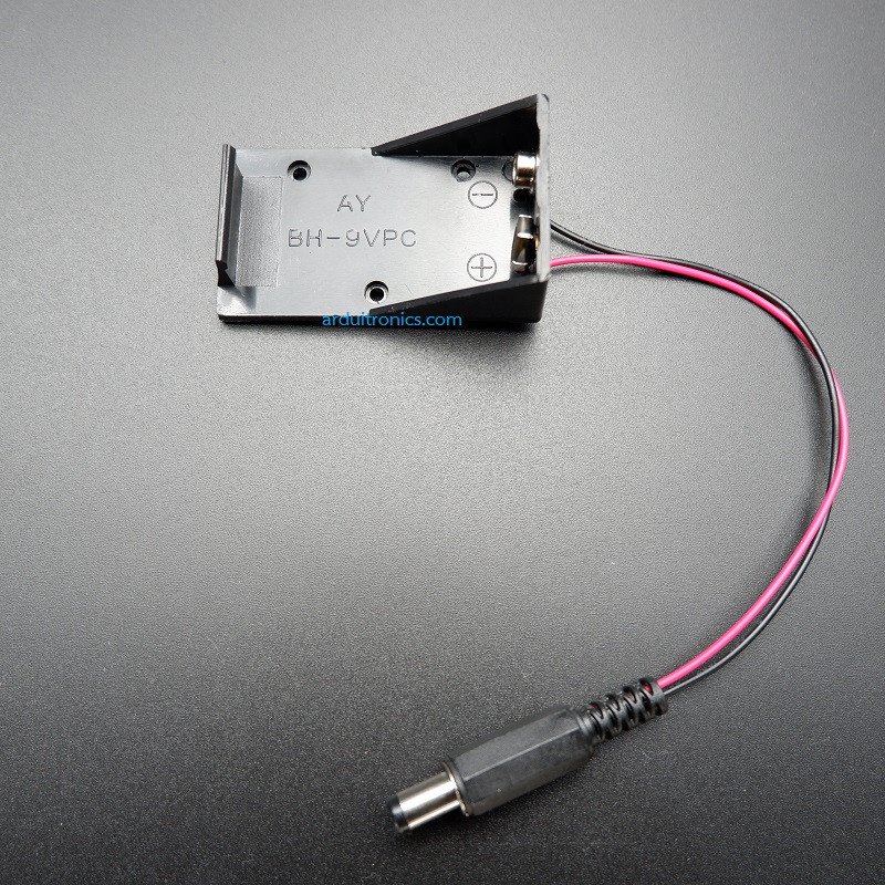 Battery Box รางถ่าน 9V พร้อมหัว Jack 5.5x2.5mm สำหรับ Arduino