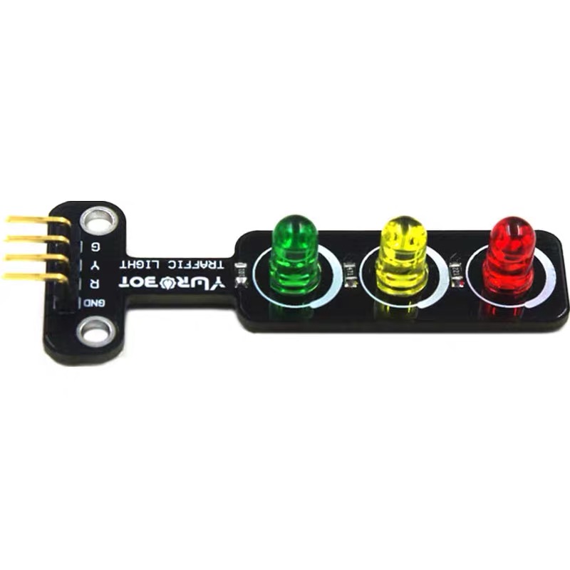 (YwRobot) LED Module 3 Traffic Light หลอดไฟ LED 5mm 3 สี แบบไฟจราจร Pin สีทอง