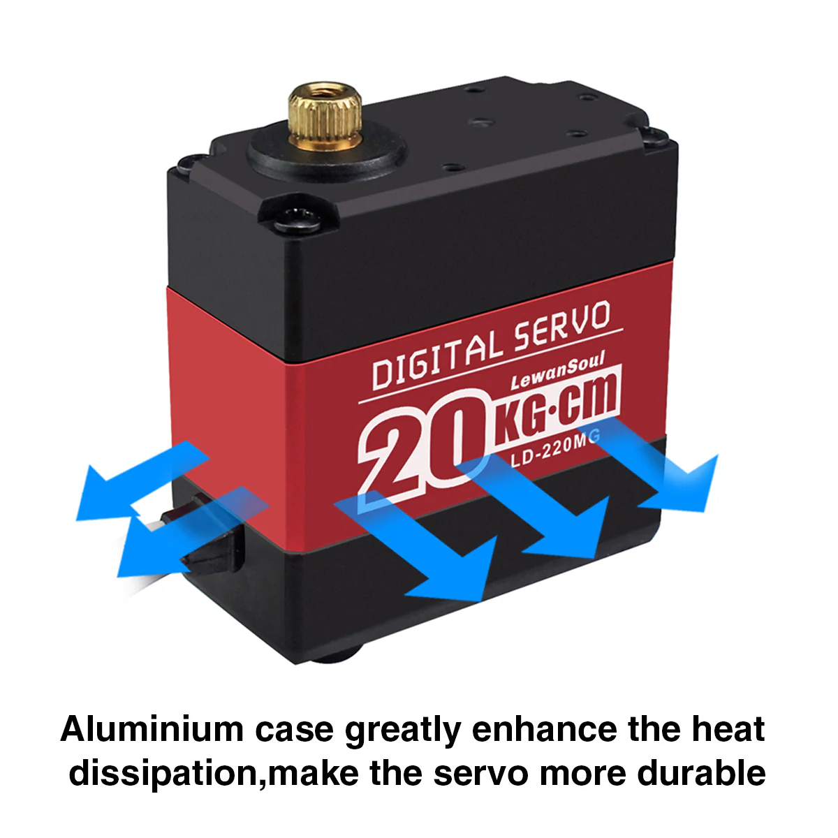 Hiwonder LD-220MG Full Metal Gear Digital Servo with Dual Ball Bearing, Metal Servo Horn, Metal Bracket for Robot