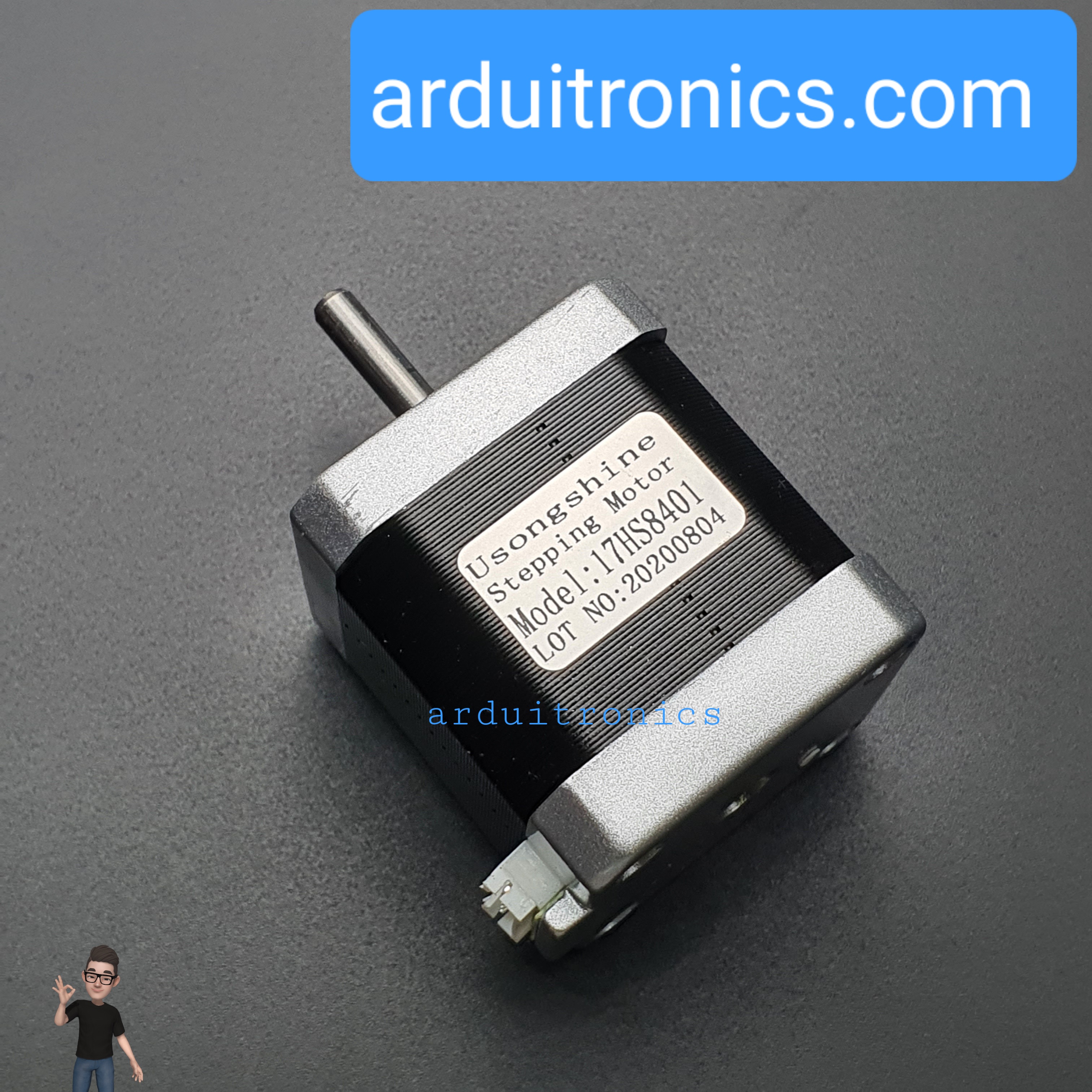 Stepping Motor แรงบิด 0.48 N.m - 1.8A (17HS8401) สีเงิน พร้อมสาย connector