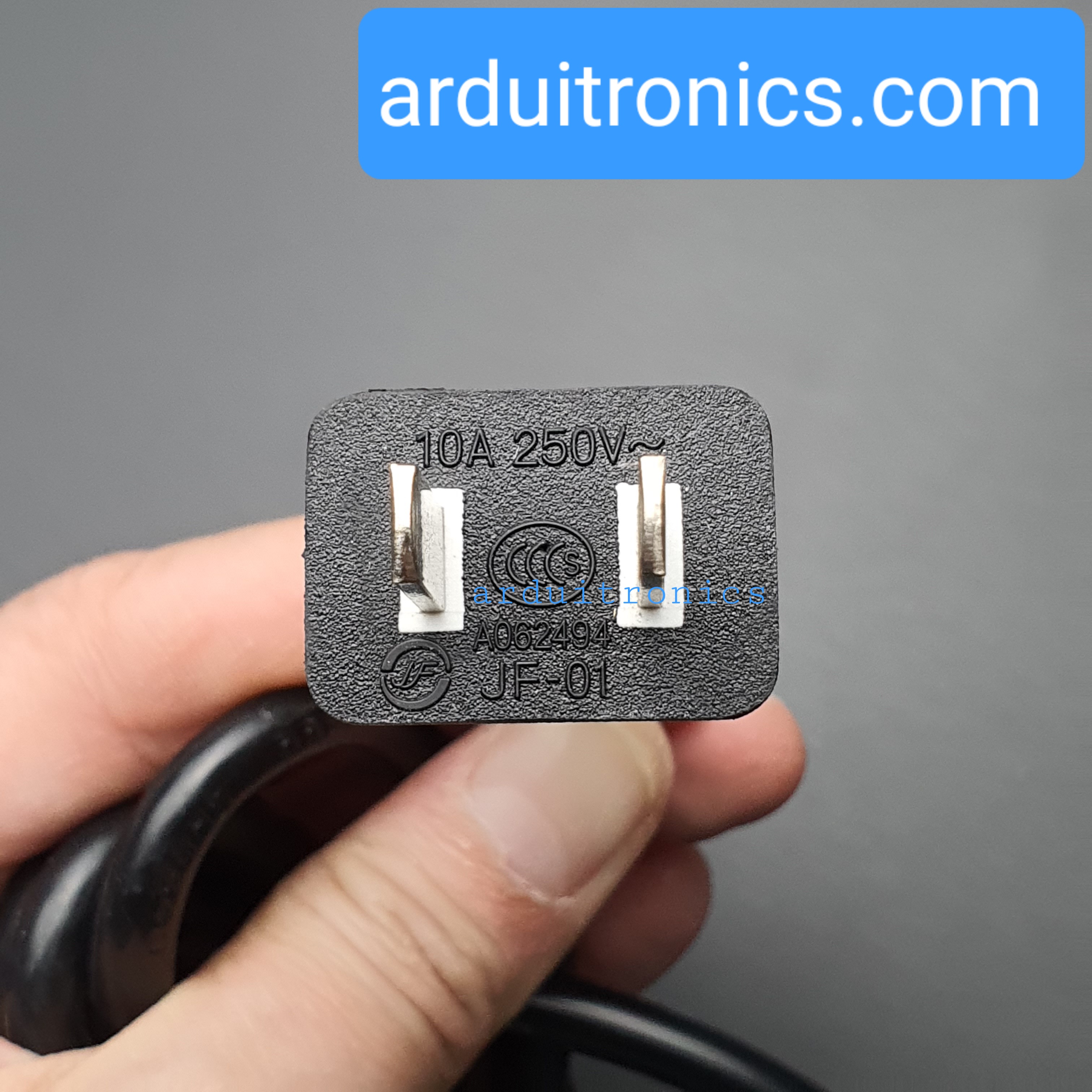 สายไฟพร้อมหัวปลั๊ก ขนาด2*0.5 ยาว1.5m 220V AC/DC 10A สายไฟแบบกลม