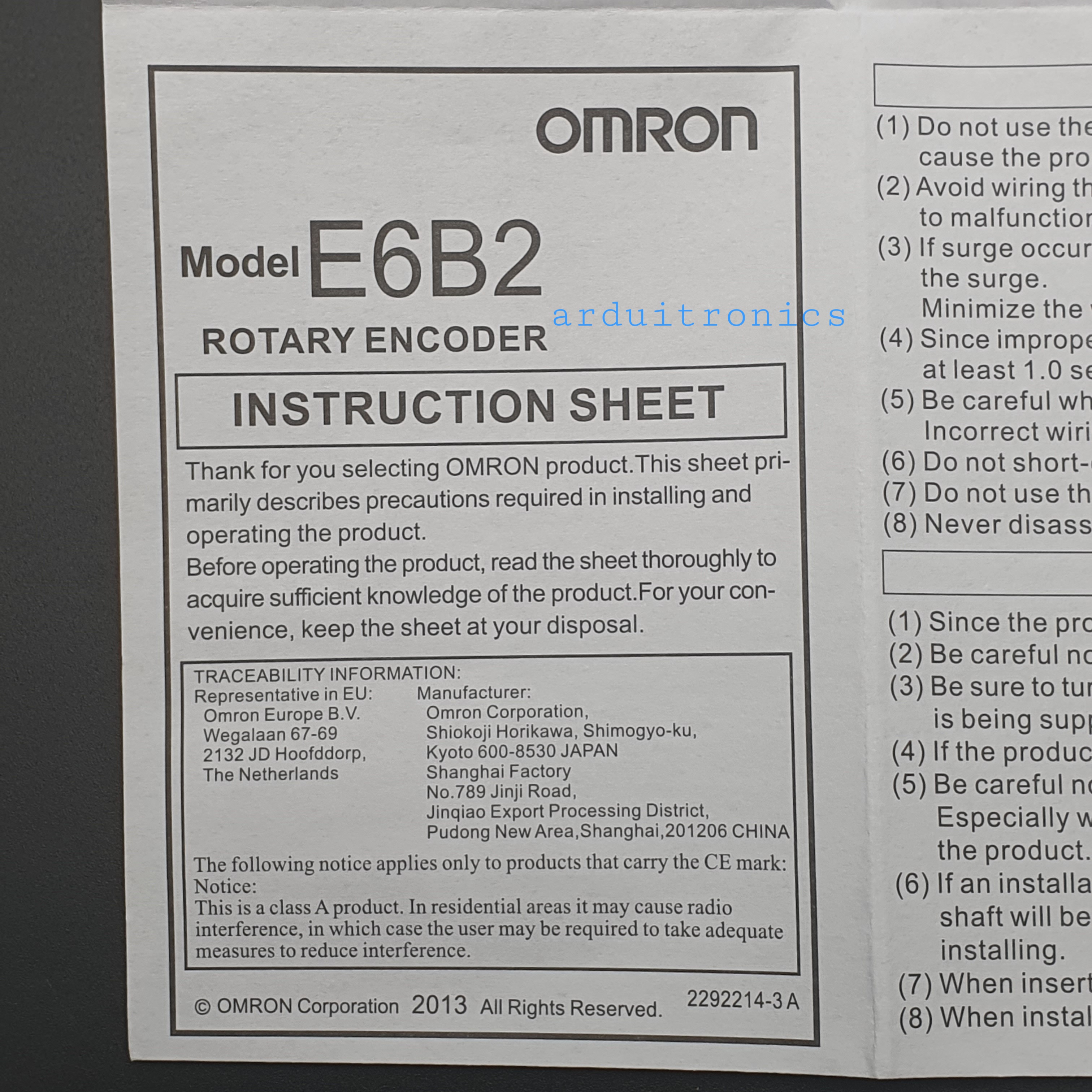 Rotary Incremental Encoder E6B2-CWZ6C 1000 P/R DC5-24V (made in China)